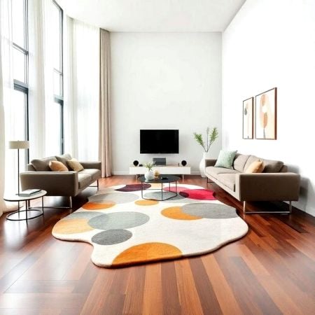 Handcrafted Dot Pattern Organic Living Room Rug
